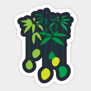 Tropical Mango Fruit Tree Branches Sticker